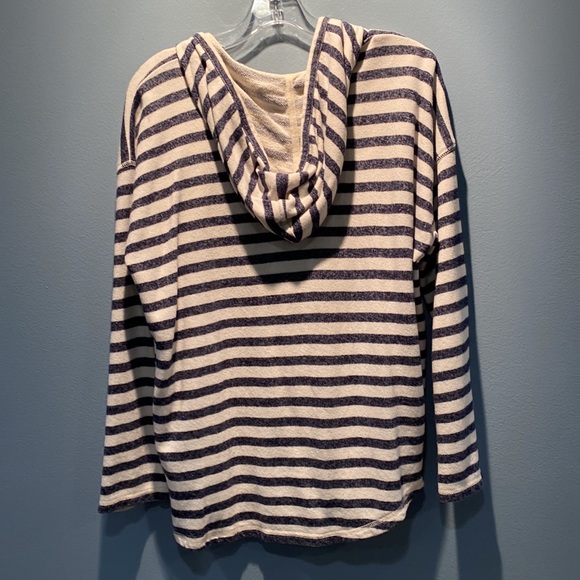 Navy striped hooded top - Picture 2 of 2